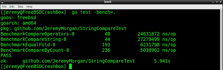 Benchmarking in terminal