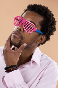 man wearing shutter shades