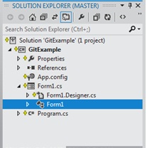 solution explorer with a plus yellow symbol
