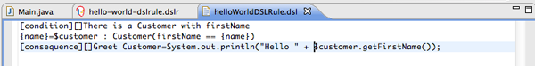 sample dsl rule