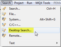 desktop search menu