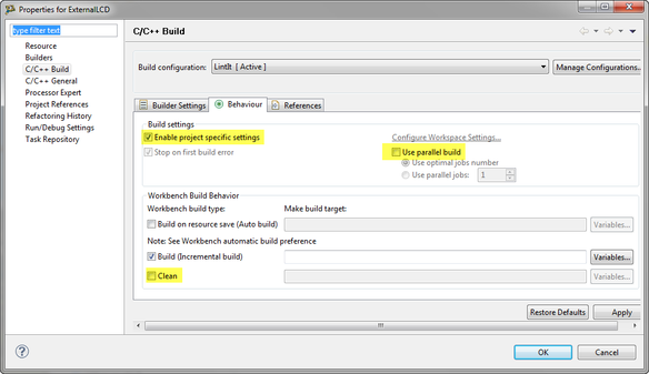 custom build behaviour