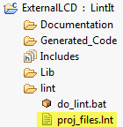 file listing the files to lint