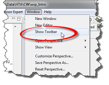 show toolbar menu