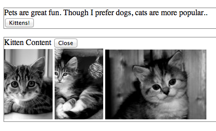 kittens page, with angular turned off