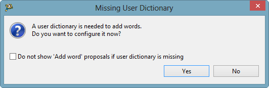 missing user dictionary