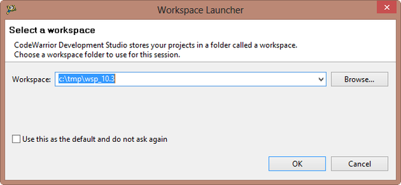 select a workspace dialog