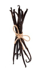 vanilla beans and orchid flower