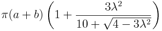 \pi (a + b) \left(1 + \frac{3\lambda^2}{10 + \sqrt{4 - 3\lambda^2}}\right)