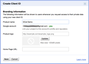 create a new client id for a google api project (part 1)