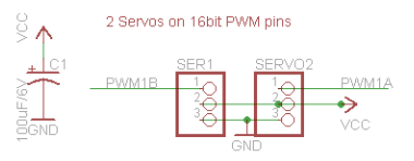servo header on board (source: dk electronics shield schematic)