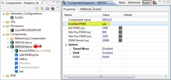 inverted pwm for servo2