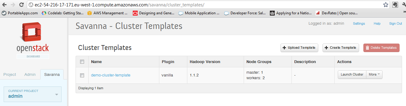 savanna-cluster-template