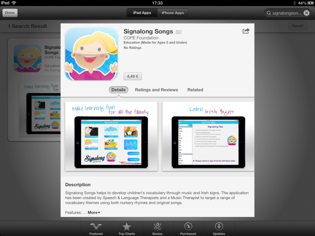 exciting news!!! signalong songs is officially available on the app store