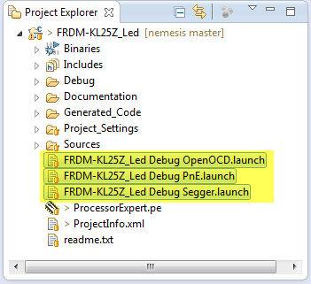 launch configuration files in project