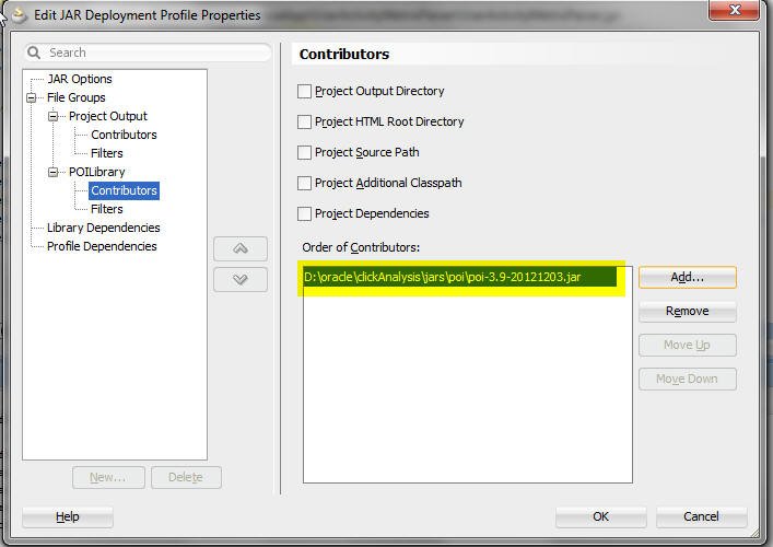 browse for the jar file location