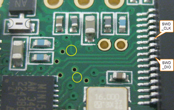 swd dio and clk traces on teensy v3.1