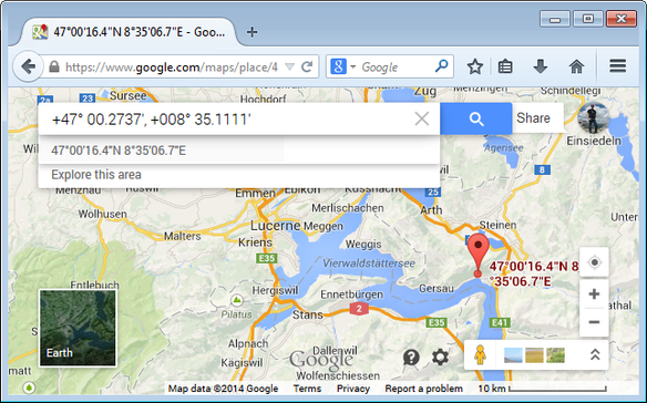 coordinates in google maps