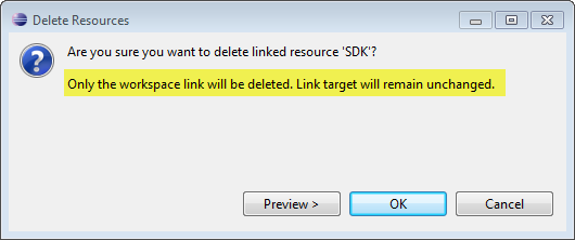 deleting a link to a folder