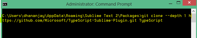 figure 6: git-cloning typescript plugin for sublimetext
