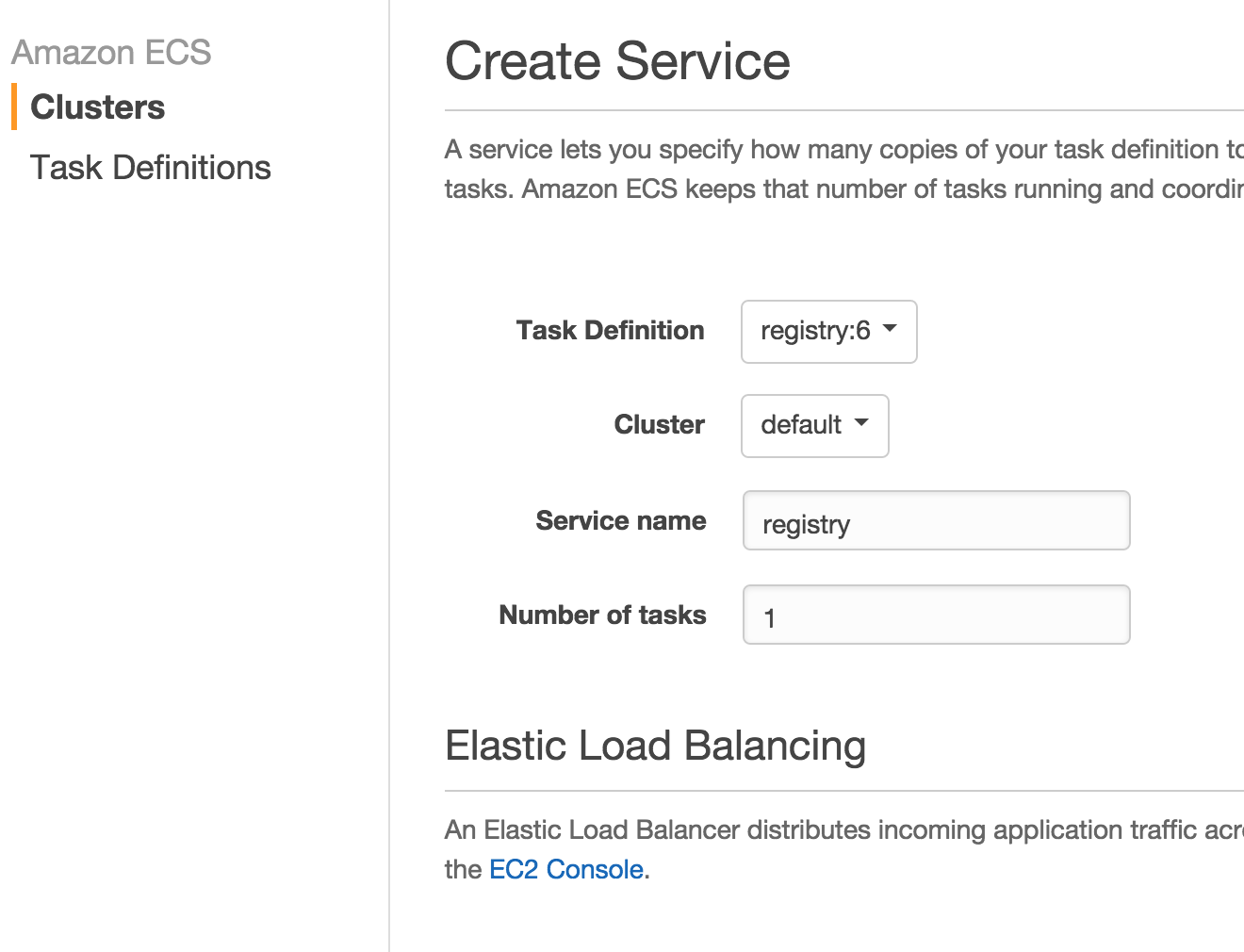 docker private registry create service