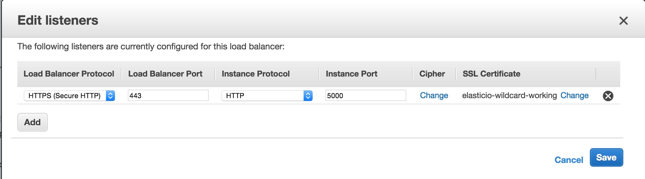 docker private registry: edit listeners