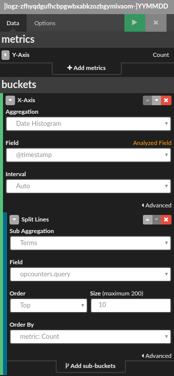 metrics configuration for query number