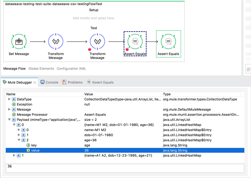 munit testing for dataweave csv