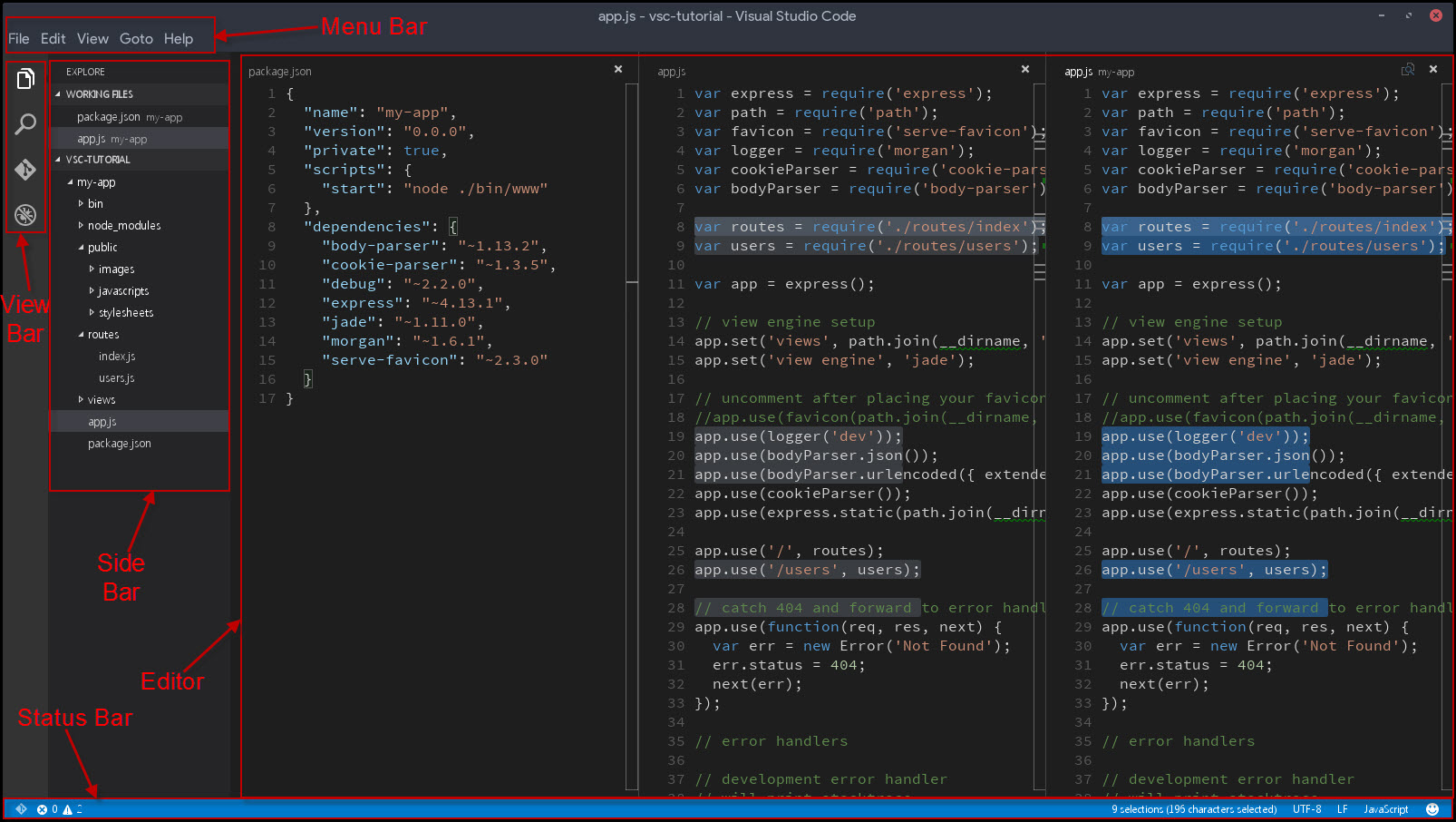 1-user interface of visual studio code