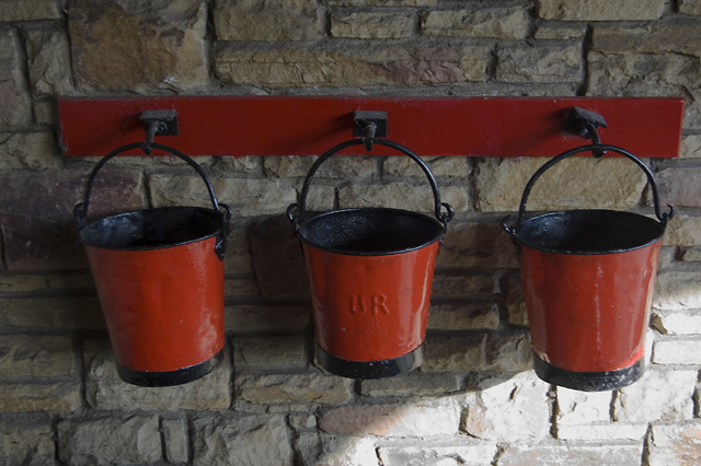 fire buckets image licensed through creative commons via paul harrop - http://www.geograph.org.uk/photo/2666296