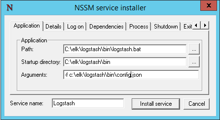 nssm service installer for logstash