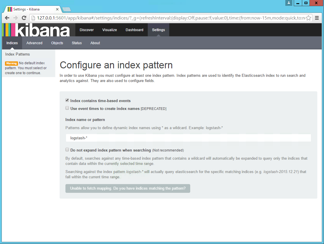 kibana open in browser