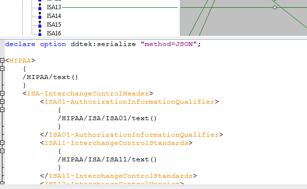 declare option ddtek:serialize “method=json”;