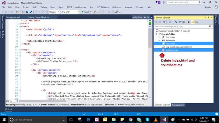 visual studio extensions find parent window