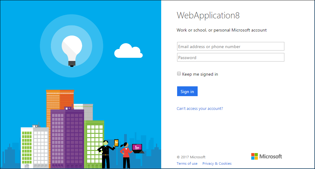 microsoft account log-in page