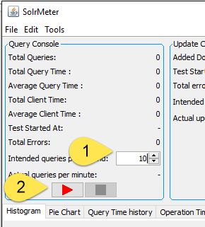 how to specify number of query per seconds and then running the test pressing start button.