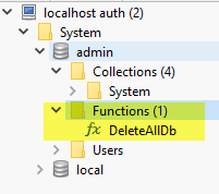 deletealldb function stored inside the admin database.