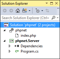 peachpie solution in visual studio