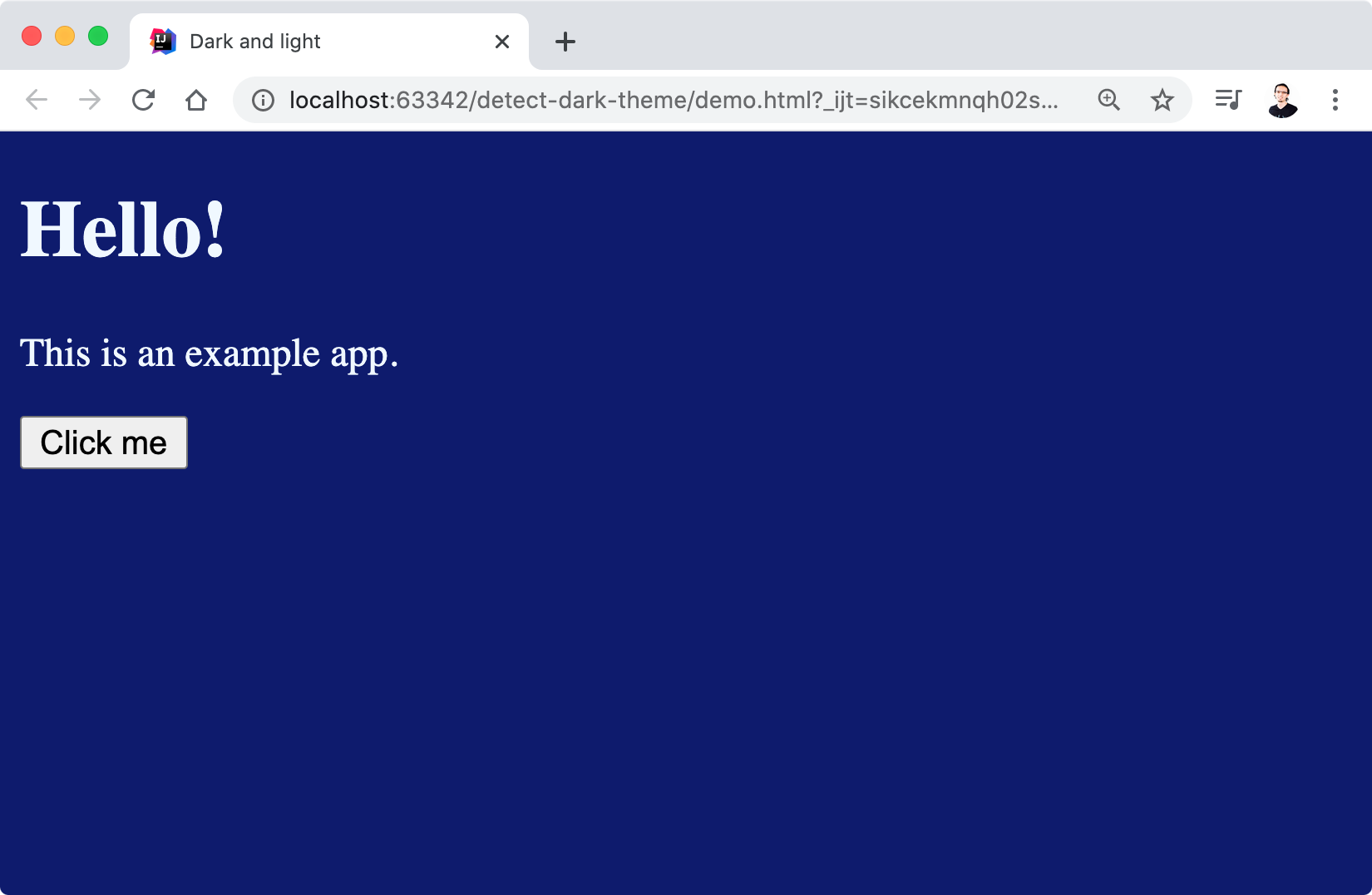 hello world dark theme