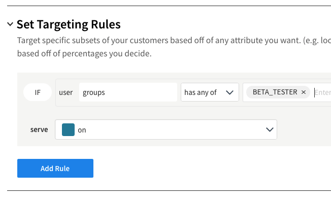 setting targeting rules