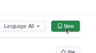 new button to start new repo