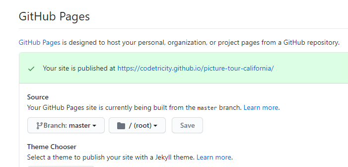 master branch and /root
