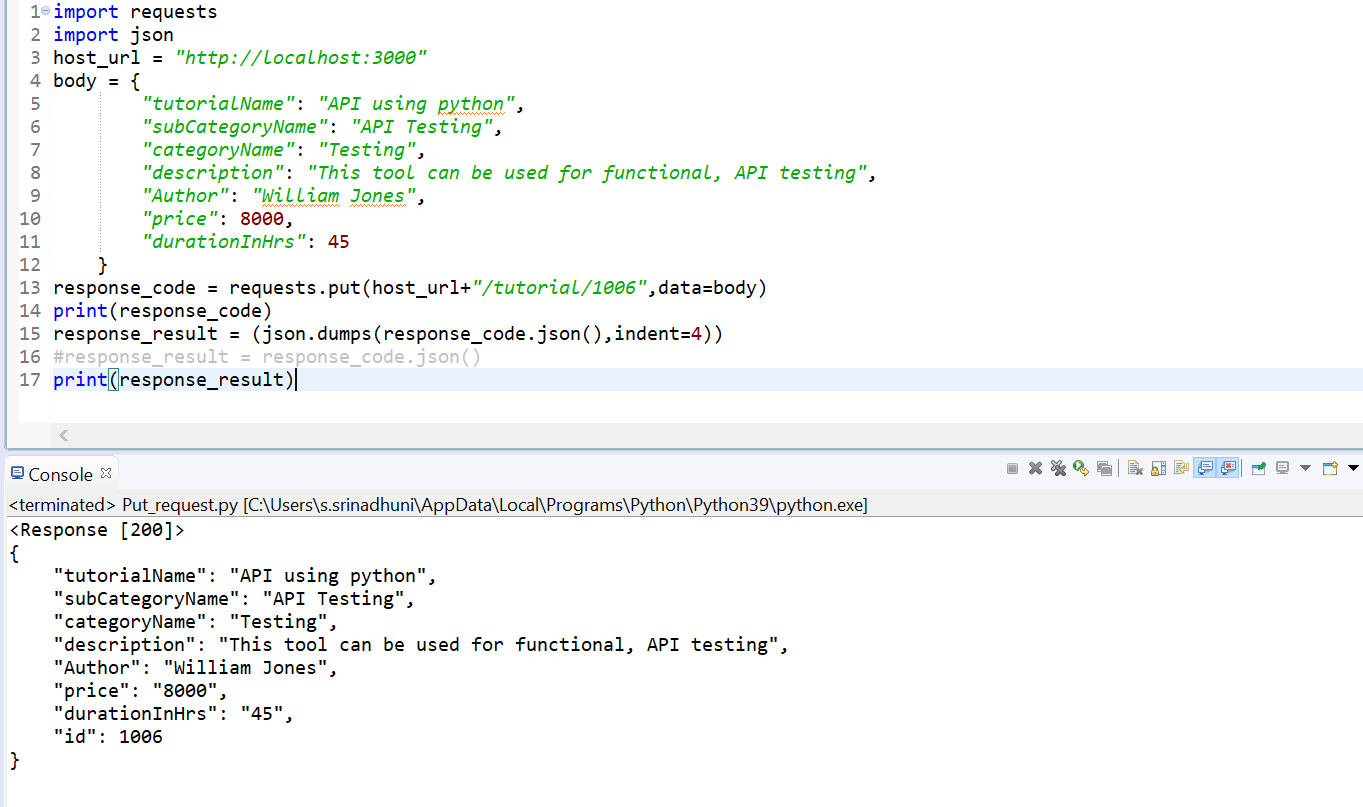 API Testing Using Python Script