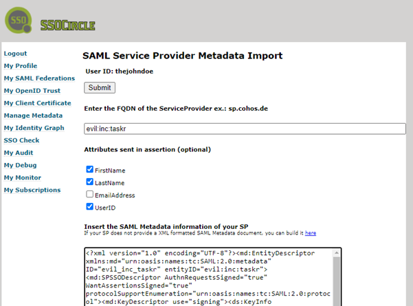 SAML service