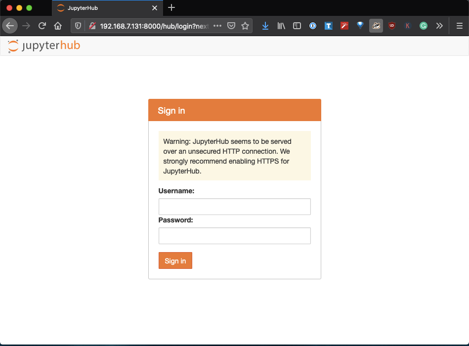 JupyterHub login
