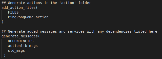 Generate actions in the 'action' folder
