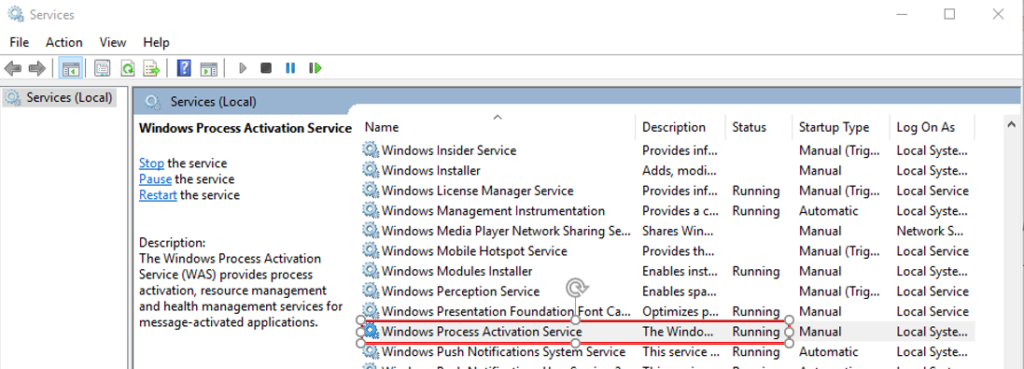 Windows Process Activation Service