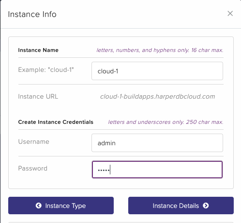Instance info