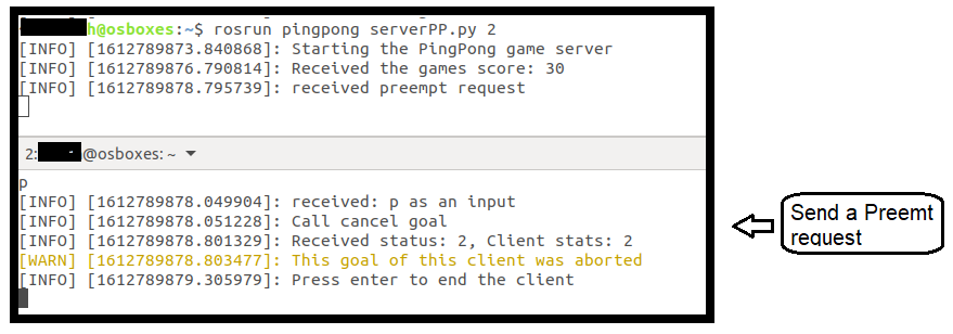 Send a preemt message