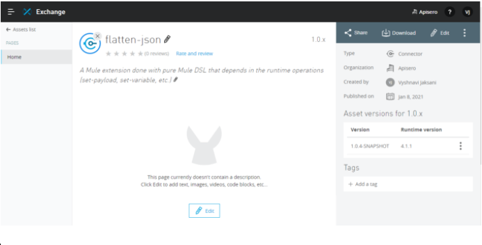 Connector listed in the exchange